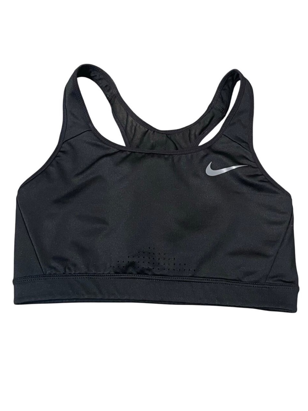 Nike Dri-FIT Sports Bra High Support Racerback Mesh Women's size M Black Gray